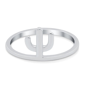 Cactus Oxidized Band Solid 925 Sterling Silver Thumb Ring (10mm)